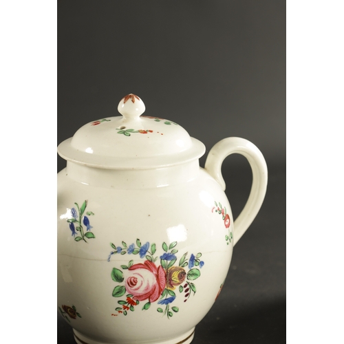 326 - THREE LATE 18TH CENTURY CAUGHLEY PORCELAIN TEAPOTS (17cm high and smaller)