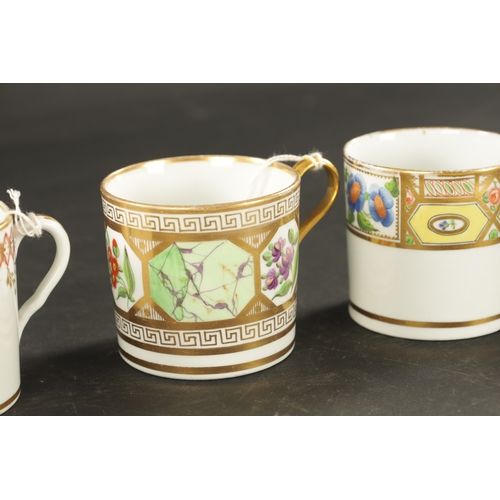 328 - SIX COLPORT COFFEE CANS 1810 with gilt and enamel decoration (6.5c high)