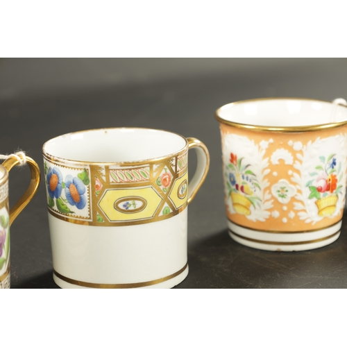 328 - SIX COLPORT COFFEE CANS 1810 with gilt and enamel decoration (6.5c high)