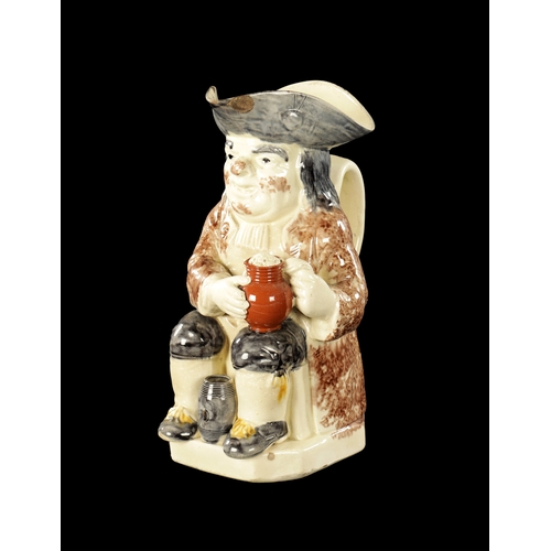 331 - A LATE 18TH CENTURY RALPH WOOD TYPE TOBY JUG (25cm high)