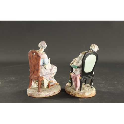 345 - A PAIR OF BISQUE FIGURES EXHIBITED AT THE VIENNA EXHIBITION 1873 (18cm high)