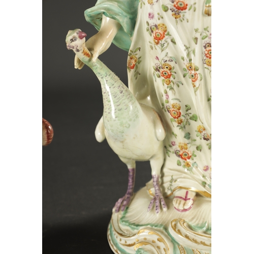 349 - A LARGE PAIR OF MID 18TH CENTURY DERBY PORCELAIN FIGURE GROUPS (44cm high)