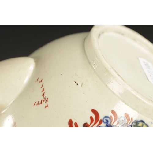 350 - TWO LATE 18TH CENTURY LIVERPOOL PORCELAIN TEAPOTS one painted with Chinese figures, the other printe... 