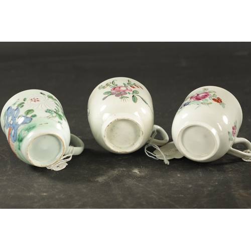 358 - A RICHARD CHAFFERS LIVERPOOL COFFEE CUP CIRCA 1760, PHILIP CHRISTIAN COFFEE CUP CIRCA 1760 AND A PEN... 