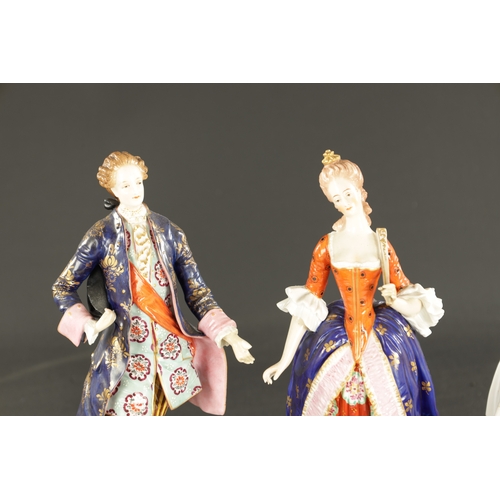 373 - A COLLECTION OF FIVE LATE 19TH CENTURY CONTINENTAL PORCELAIN FIGURES comprising a pair of Volschstat... 