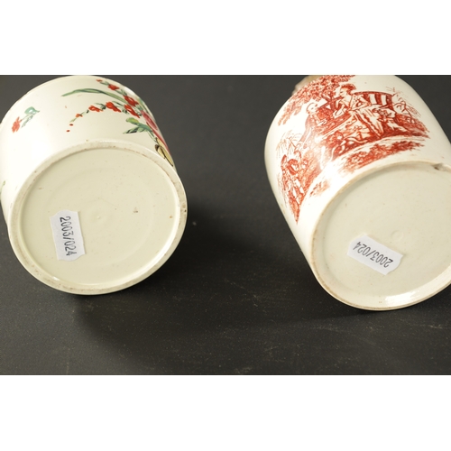 399 - TWO 18TH CENTURY LEEDS CREAMWARE TEA CADDY'S (8cm high without cork)