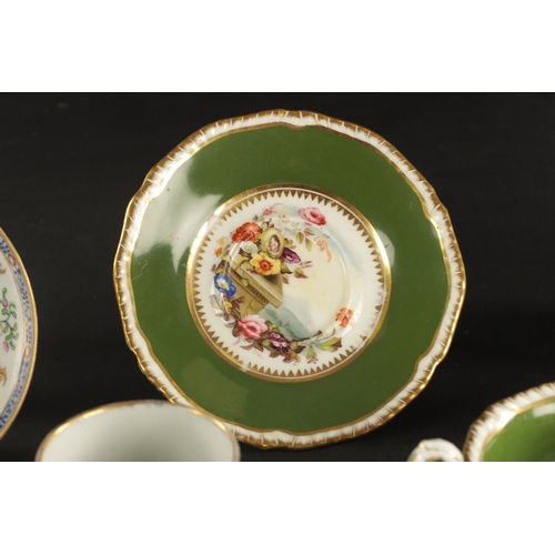 401 - A COLLECTION OF EARLY 19TH CENTURY ENGLISH PORCELAIN comprising a New Hall cup and saucer in the tob... 