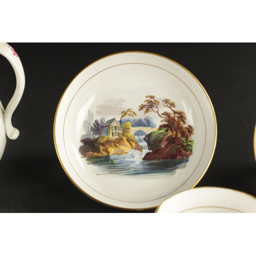 401 - A COLLECTION OF EARLY 19TH CENTURY ENGLISH PORCELAIN comprising a New Hall cup and saucer in the tob... 