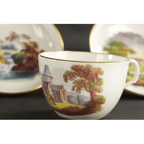 401 - A COLLECTION OF EARLY 19TH CENTURY ENGLISH PORCELAIN comprising a New Hall cup and saucer in the tob... 