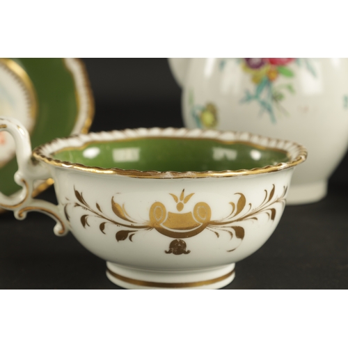 401 - A COLLECTION OF EARLY 19TH CENTURY ENGLISH PORCELAIN comprising a New Hall cup and saucer in the tob... 