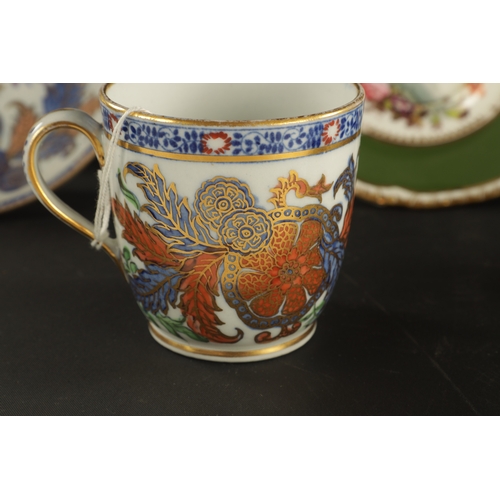 401 - A COLLECTION OF EARLY 19TH CENTURY ENGLISH PORCELAIN comprising a New Hall cup and saucer in the tob... 