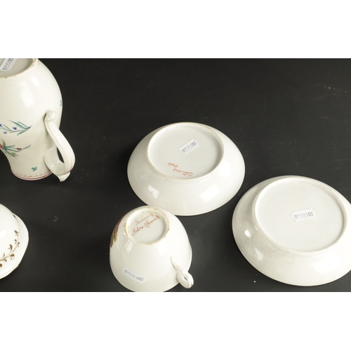 401 - A COLLECTION OF EARLY 19TH CENTURY ENGLISH PORCELAIN comprising a New Hall cup and saucer in the tob... 