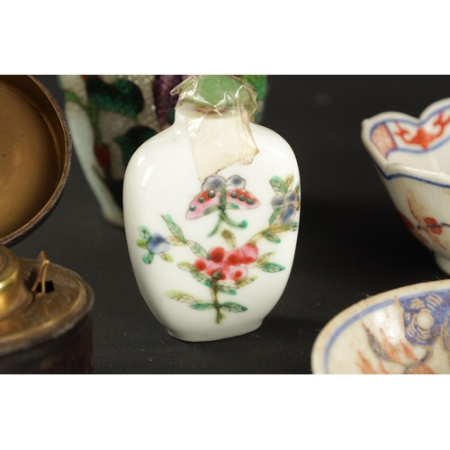 410 - A COLLECTION OF CHINESE PORCELAIN including a 19th Century snuff bottle (largest vase 45cm high )