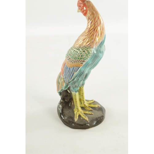 415 - A MEIJI PERIOD KUTANI PORCELAIN COCKEREL (29cm high)