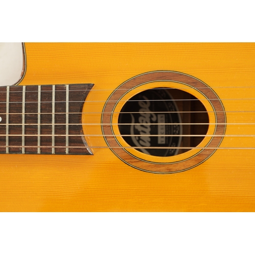 434 - A JHS VINTAGE SERIES ACOUSTIC GUITAR with spruce top and soft case (104.5cm long )