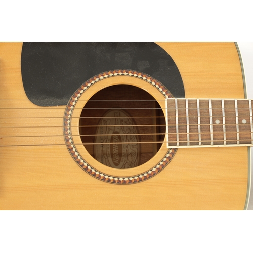 437 - A WASHBURN ACOUSTIC GUITAR TOGETHER WITH A KIMBARA GUITAR the Washburn with spruce top (2) (Washburn... 