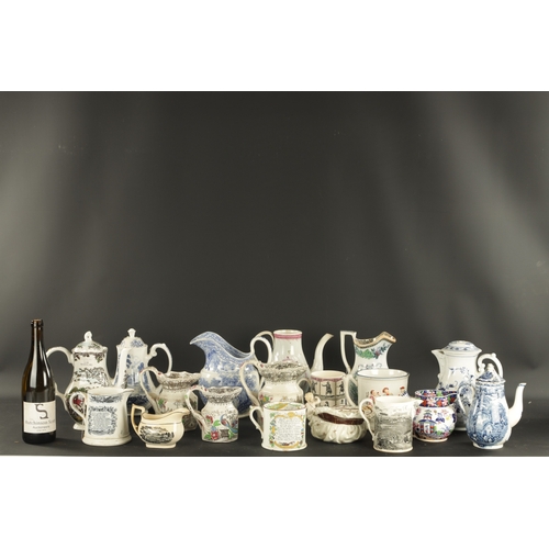 47 - A COLLECTION OF 19TH / 20TH CENTURY CHINA comprising jugs, mugs and coffee pots