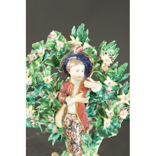 54 - A PAIR OF MID 18TH CENTURY BOW PORCELAIN BOCAGE FIGURES NEW DANCERS (22cm high)