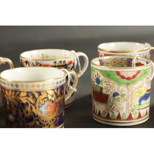 65 - A COLLECTION OF TEN COALPORT COFFEE CANS CIRCA 1810 with elaborate enamel and gilt decoration. (6.3c... 