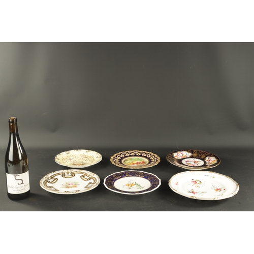 73 - TWO DAVENPORT PORCELAIN PLATES WITH FOUR ENGLISH PLATES OF VARIOUS DECORATION CIRCA 1830 (27cm diame... 