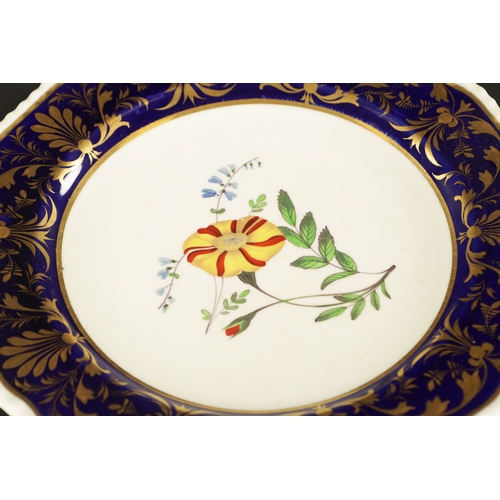 73 - TWO DAVENPORT PORCELAIN PLATES WITH FOUR ENGLISH PLATES OF VARIOUS DECORATION CIRCA 1830 (27cm diame... 