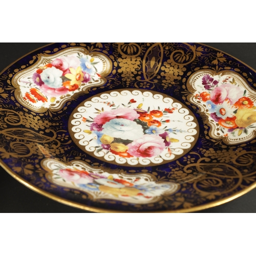 73 - TWO DAVENPORT PORCELAIN PLATES WITH FOUR ENGLISH PLATES OF VARIOUS DECORATION CIRCA 1830 (27cm diame... 