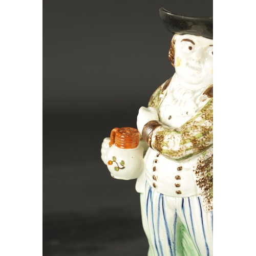 94 - A RARE LATE 18TH CENTURY STAFFORDSHIRE TOBY JUG wearing long trousers 'Hearty Goodfellow' - illustra... 