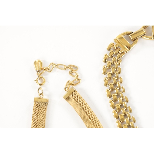 449 - A COLLECTION OF THREE GOLD-PLATED NECKLACES AND A BRACELET. (4)