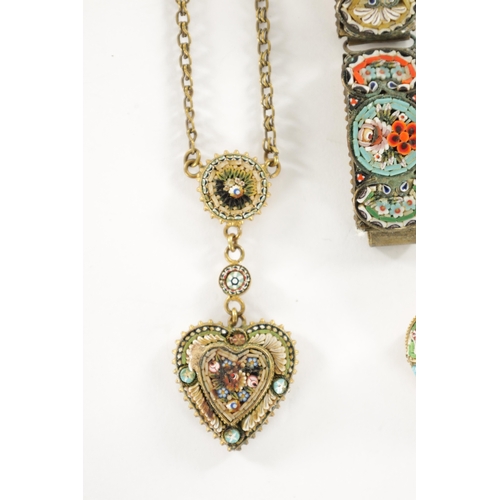 453 - A COLLECTION OF VINTAGE ITALIAN MICRO MOSAIC JEWELLERY comprising two bracelets, two broochs and a p... 