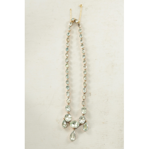 461 - A VICTORIAN GOLD AQUAMARINE NECKLACE total weight app. 37g (31.5cm long)