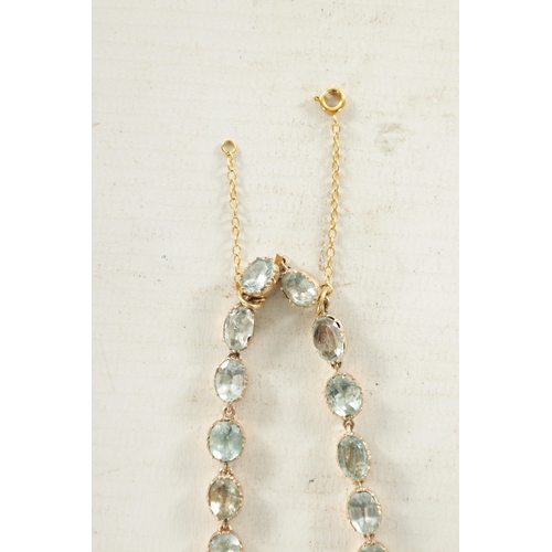 461 - A VICTORIAN GOLD AQUAMARINE NECKLACE total weight app. 37g (31.5cm long)