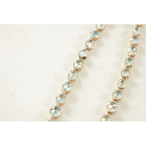 461 - A VICTORIAN GOLD AQUAMARINE NECKLACE total weight app. 37g (31.5cm long)