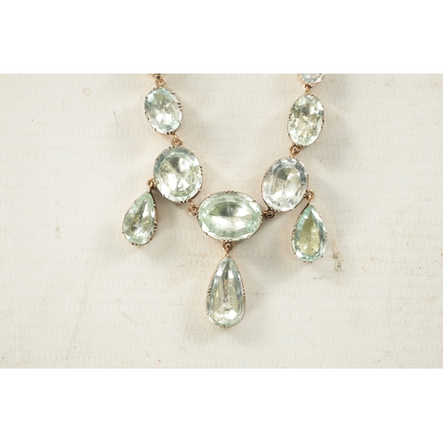 461 - A VICTORIAN GOLD AQUAMARINE NECKLACE total weight app. 37g (31.5cm long)