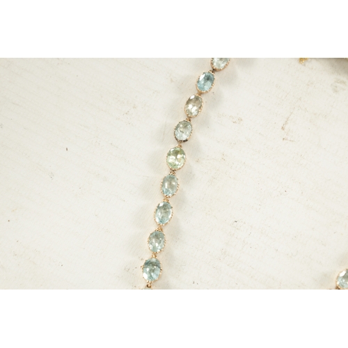 461 - A VICTORIAN GOLD AQUAMARINE NECKLACE total weight app. 37g (31.5cm long)