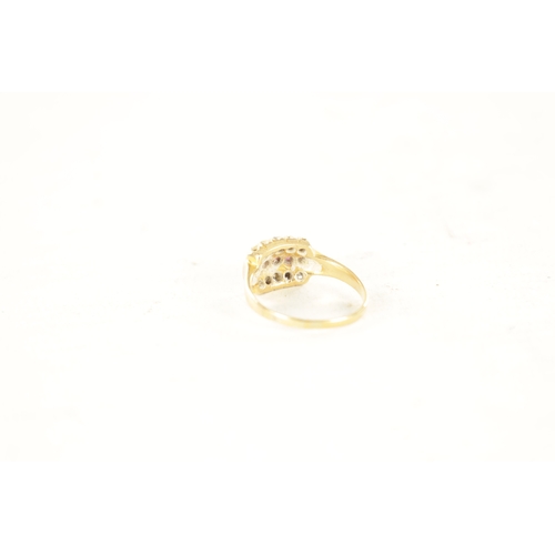 473 - A VINTAGE GOLD RUBY AND DIAMOND RING total weight app. 3.4g, ring size N.