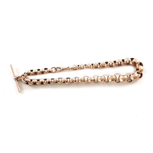 481 - A 9CT ROSE GOLD WATCH CHAIN total weight app. 36g. (33cm long)