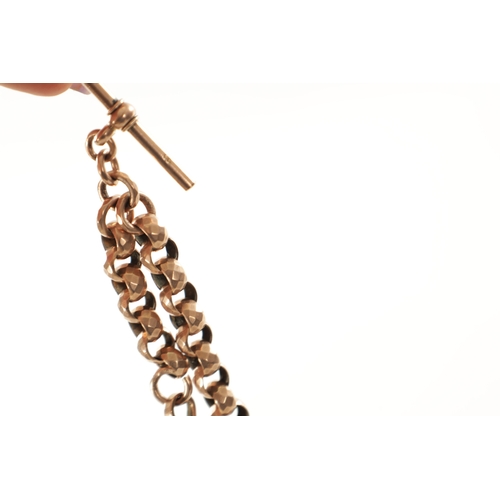 481 - A 9CT ROSE GOLD WATCH CHAIN total weight app. 36g. (33cm long)