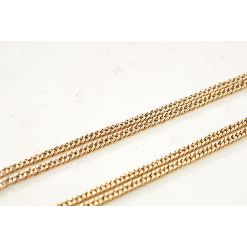 495 - A LONG 9CT ROSE GOLD CHAIN, total weight app. 48g. (146cm long.)