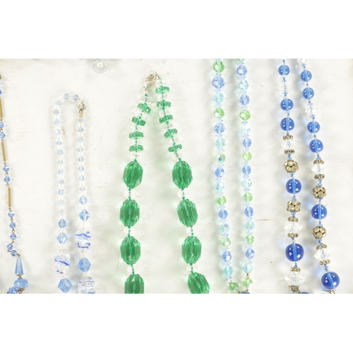 500 - A LARGE COLLECTION OF VINTAGE GLASS BEADED NECKLACES twenty-four in total.