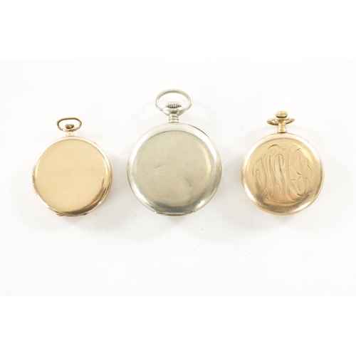 510 - A COLLECTION OF THREE OPEN-FACED POCKET WATCHES by Tempo, Zenith, and Elgin, all with keyless wound ... 