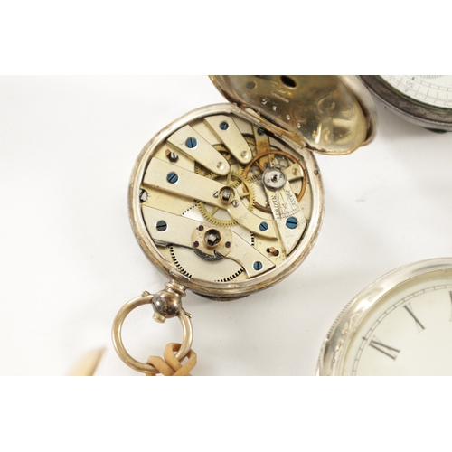 515 - A COLLECTION OF SIX POCKET WATCHES comprising of an open-faced keyless wound watch with an embossed ... 