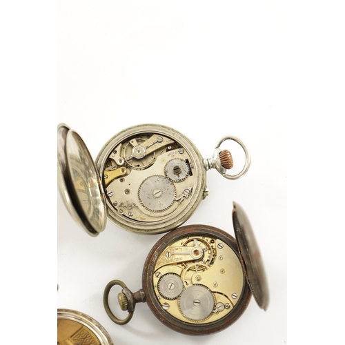 515 - A COLLECTION OF SIX POCKET WATCHES comprising of an open-faced keyless wound watch with an embossed ... 