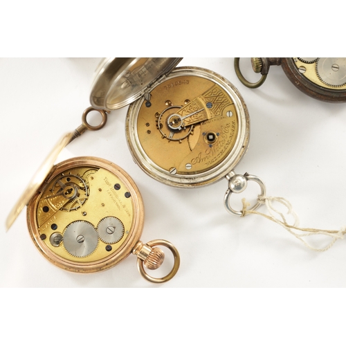 515 - A COLLECTION OF SIX POCKET WATCHES comprising of an open-faced keyless wound watch with an embossed ... 