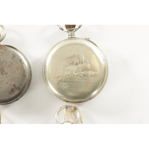 515 - A COLLECTION OF SIX POCKET WATCHES comprising of an open-faced keyless wound watch with an embossed ... 