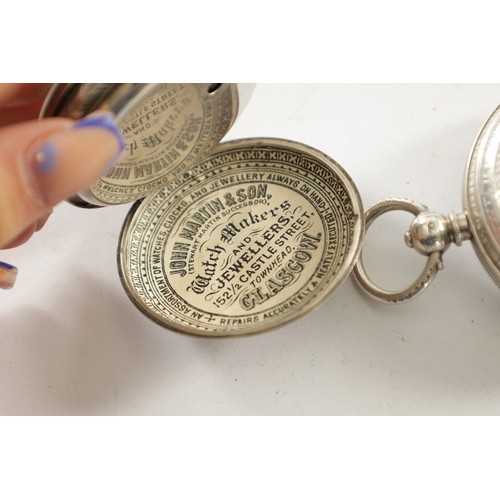 520 - A COLLECTION OF THREE 19TH CENTURY SILVER CASED OPEN FACED POCKET WATCHES all three with silver engr... 