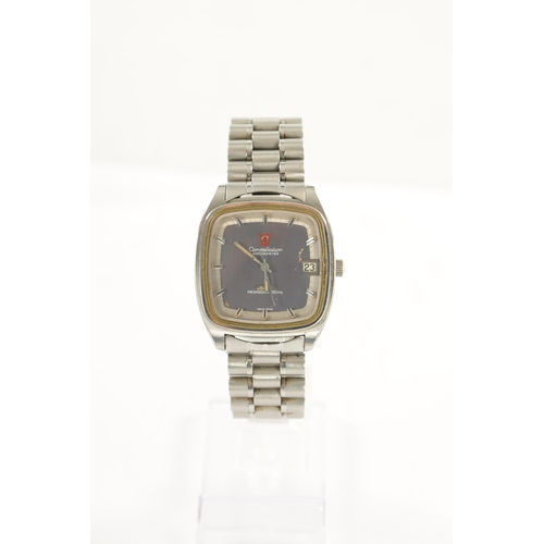 523 - A COLLECTION OF THREE 1970'S OMEGA STAINLESS STEEL WRISTWATCHES comprising of two Constellations Meg... 