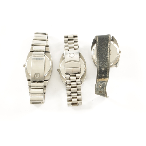 523 - A COLLECTION OF THREE 1970'S OMEGA STAINLESS STEEL WRISTWATCHES comprising of two Constellations Meg... 