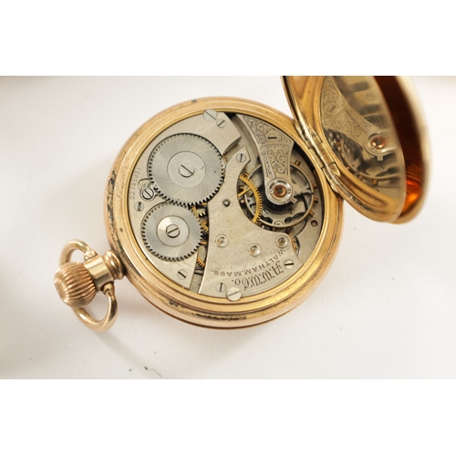 527 - A COLLECTION OF FIVE AMERICAN ROLLED GOLD POCKET WATCHES comprising of three Waltham's, all keyless ... 