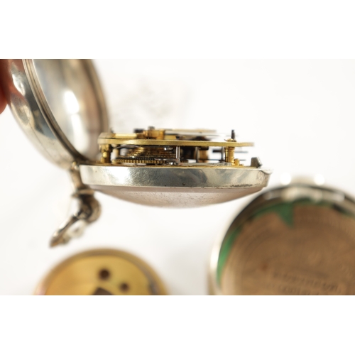 528 - TWO 19TH CENTURY PAIR CASED VERGE POCKET WATCHES signed Thomas Leeming, Settle, and William Giscard,... 