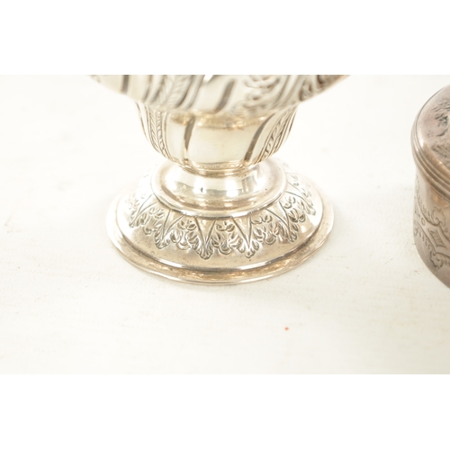 539 - A LATE 19TH CENTURY SILVER SUGAR CASTER AND A GEORGE III SILVER AND SILVER GILT LIDDED BOX the caste... 